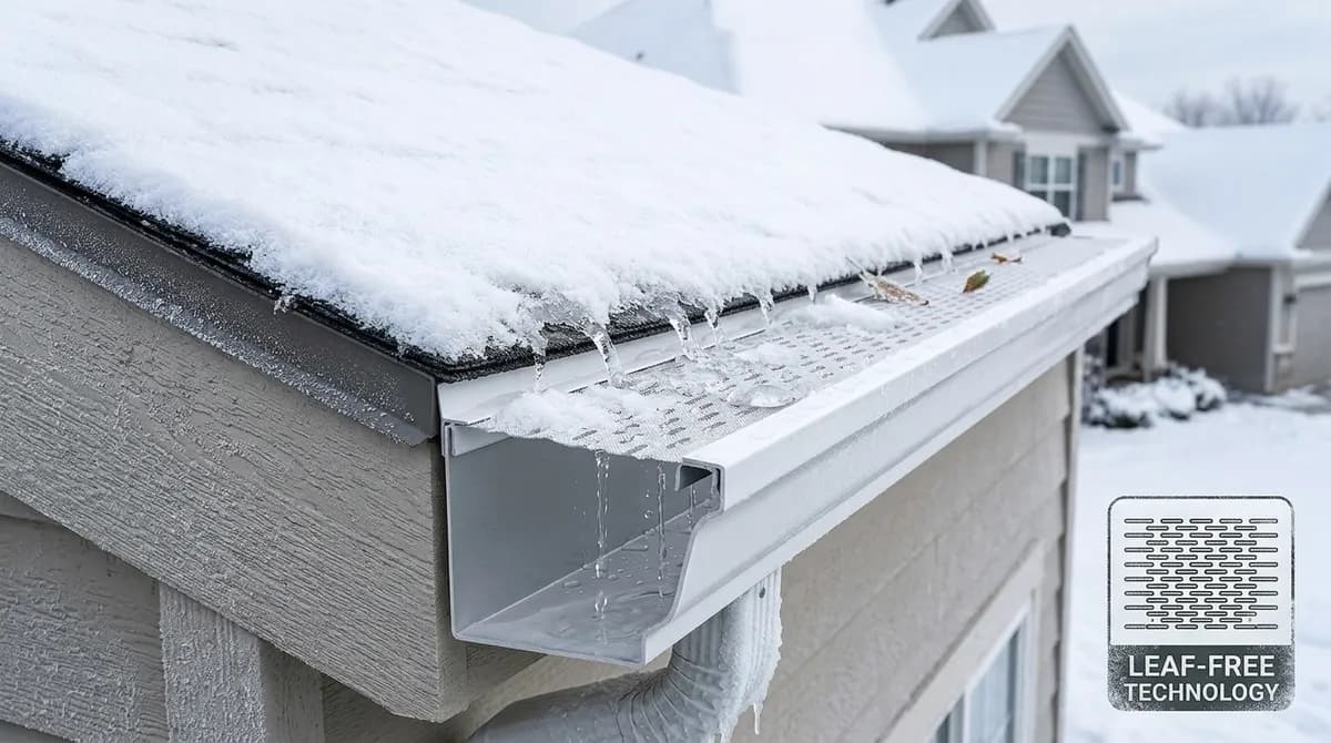 Gutter Grille installed on roof with debris blocked